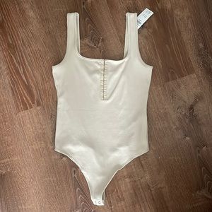 Abercrombie Tan Ribbed Bodysuit